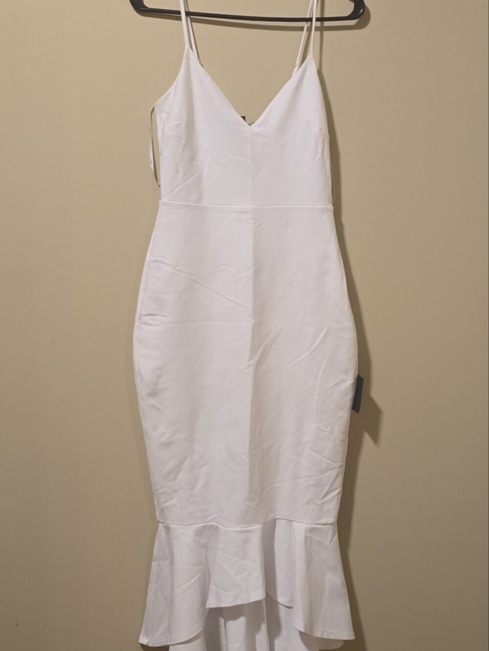 Lulus "Stun Like Me" White Bodycon Trumpet #DD5943 Size S Bridal Bachelorette